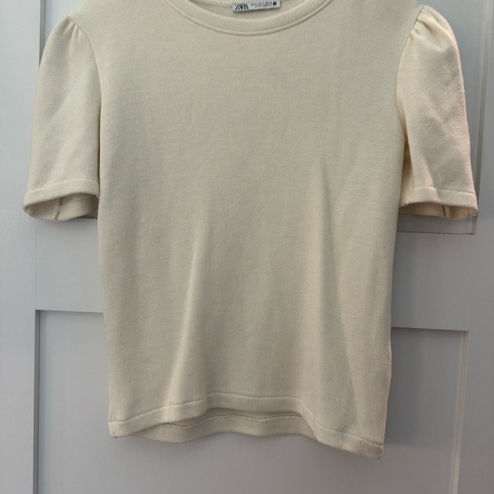 Zara Cream Puff Sleeve Top